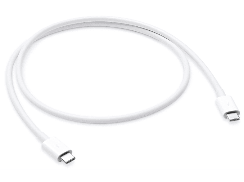 Witte Apple Thunderbolt 3-kabel met USB-C-stekkers aan beide kanten