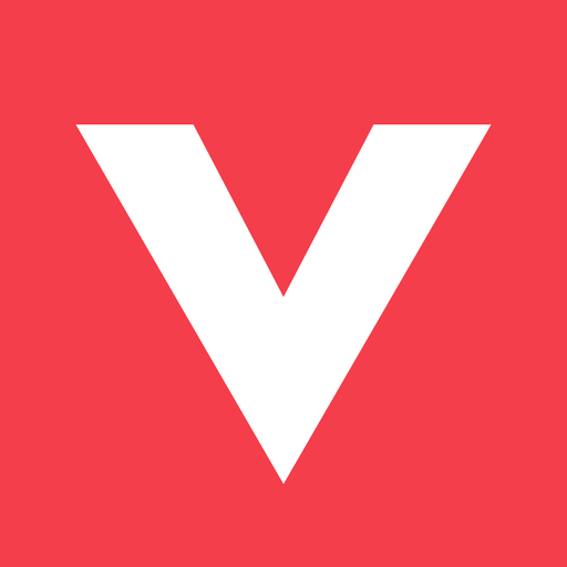 Videoland-logo: witte V op een rode achtergrond